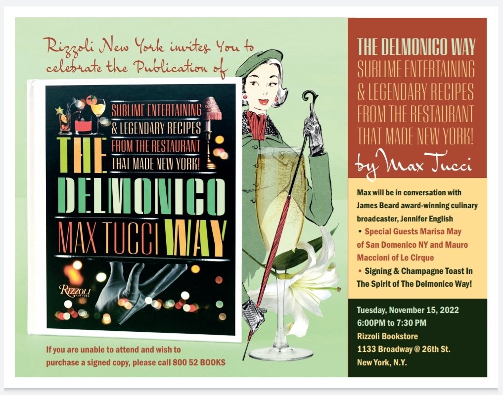 Max Tucci (@maxtucci) on Twitter photo #NewYorkCity
Join me- for my #cookbook signing <a href="/thedelmonicoway/">The Delmonico Way</a> <a href="/Rizzoli_Books/">Rizzoli Publications</a> at <a href="/Rizzoli_Bkstore/">Rizzoli Bookstore</a>:
Tuesday, November 15th, 6-7:30 PM
My book will be in the storefront windows with a scene out of <a href="/OscarsDelmonico/">Oscar's Delmoncio</a> along w/ #Ginori1735 & <a href="/Baccarat/">Baccarat</a>
#NewYork #OldNewYork #Event #NewYorkCity
Join me- for my #cookbook signing <a href="/thedelmonicoway/">The Delmonico Way</a> <a href="/Rizzoli_Books/">Rizzoli Publications</a> at <a href="/Rizzoli_Bkstore/">Rizzoli Bookstore</a>:
Tuesday, November 15th, 6-7:30 PM
My book will be in the storefront windows with a scene out of <a href="/OscarsDelmonico/">Oscar's Delmoncio</a> along w/ #Ginori1735 & <a href="/Baccarat/">Baccarat</a>
#NewYork #OldNewYork #Event