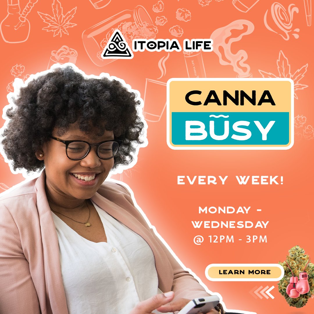 itopialife's tweet photo. Invest 3 meaningful hours to growing your future, all with the comfort of a good spliff and a fresh cup of coffee. 

#GetBusy at #CannaBusy

#ItopiaLife #Itopia #ReallyGreatGanja #ItopiaLifestyle #THC #CBD #Relaxation #Recharge #Relief https://t.co/LMSPtGhhzf