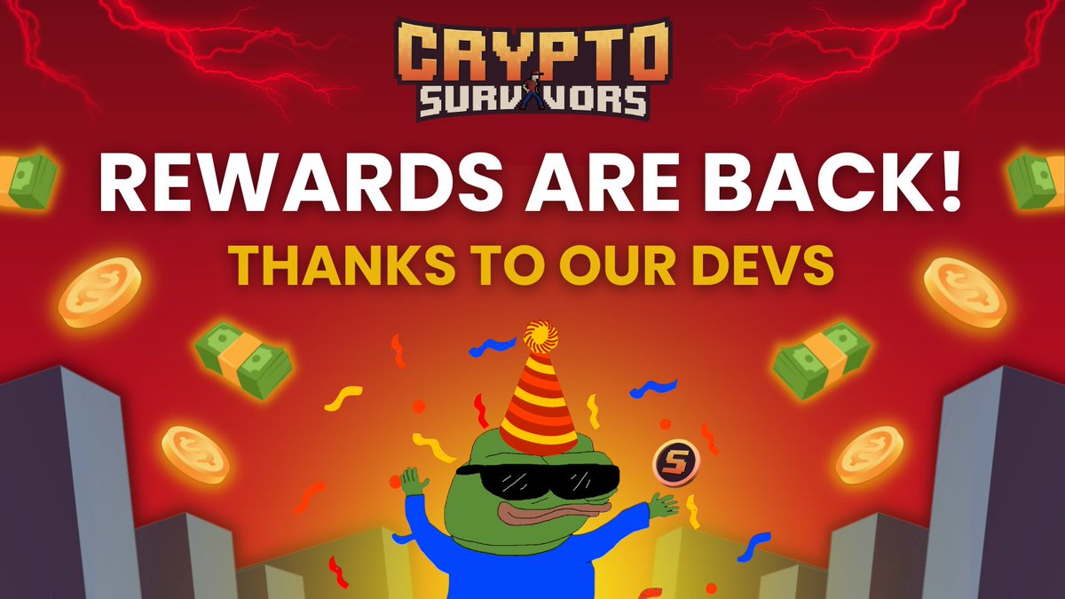 🚀 THE REWARD SYSTEM IS BACK 🚀 Here it is guys. No more talking, go and PLAY to get your rewards now 👇👇👇 app.cryptosurvivors.com/gamePage Now that this is fixed. Be ready for what’s next survivors. Lfgggg