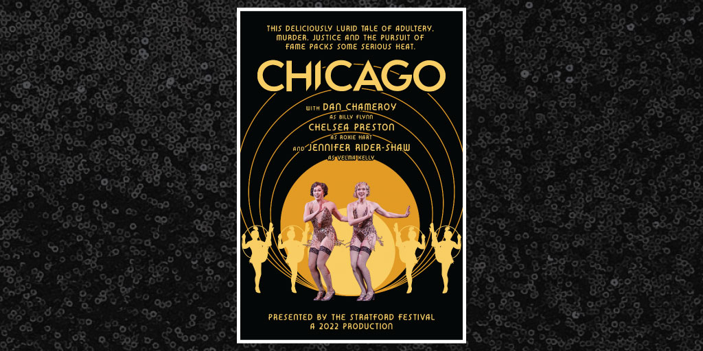 stratfest's tweet photo. We're back with another edition of our series: Stratfest Movie Posters ✨

For the next two months, we'll be sharing our 2022 titles as movie posters from the era in which the production takes place. Up next, #SFChicago 🌹 https://t.co/hyNLuPrWC0