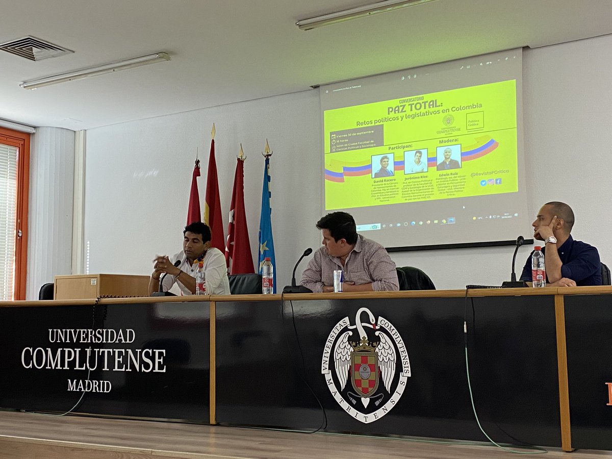 DavidRacero's tweet photo. #Madrid Estuve hablando sobre paz total en la @unicomplutense. Gracias a la @RevistaPCritica por hacer posible este gran espacio. https://t.co/tOyPIdg9m0