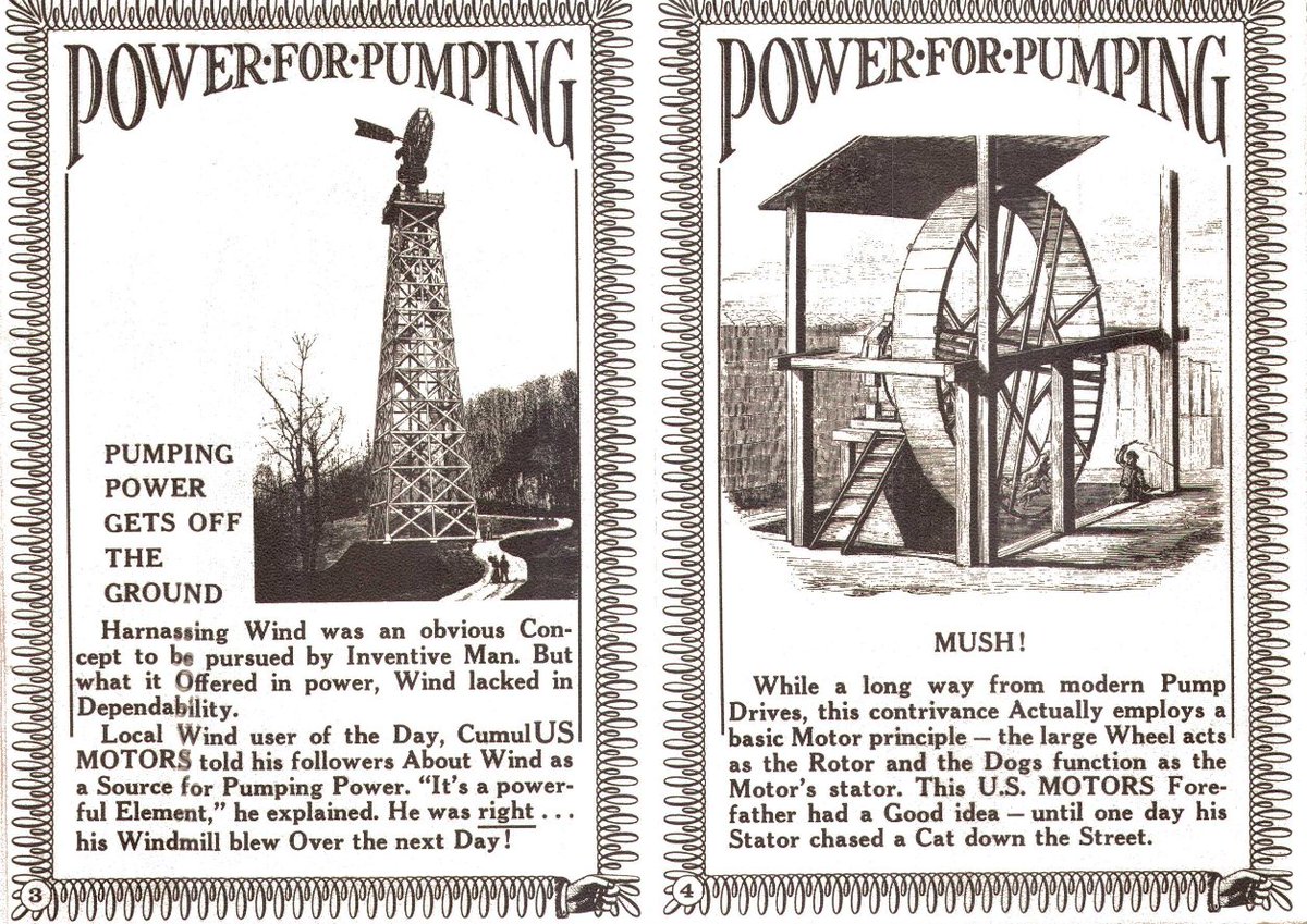 NidecMotorCorp's tweet photo. Dependable electric power for 100 years – this “Power for Pumping” brochure showcases our U.S. MOTORS electrical motors through the ages. This #MotorMemoryMonday offers a bit of humor with a history lesson. (1/2) https://t.co/TAbOJ6obCn