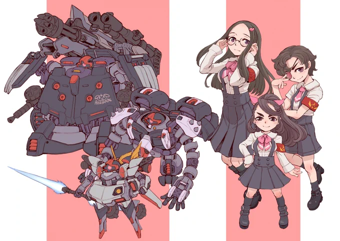なんか今日一日夏に出そうと描いてたビルドファイター系オリジナルMSとかざっくり色置いてみたりしてた ガンプラは自由だ! 