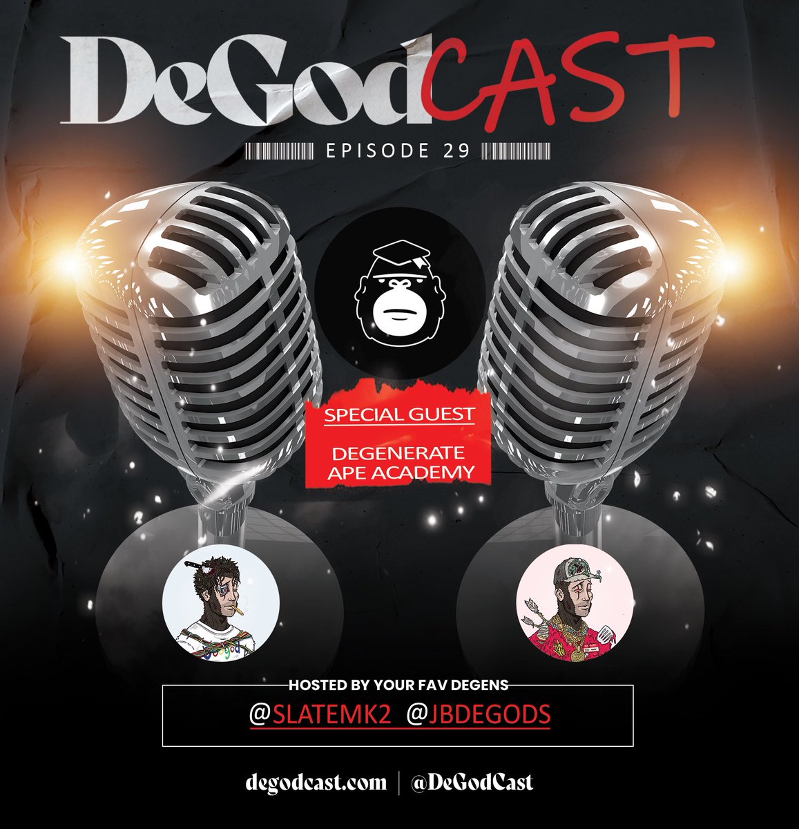 Tomorrow we’ll be joined by <a href="/GroveSt_NFT/">Grove St</a> from <a href="/DegenApeAcademy/">Degenerate Ape Academy</a> to talk bears, koalas, gold stars, and more!

Outsiders, what questions do y’all have about DAA?

DAA community, what questions do y’all have for your boy?