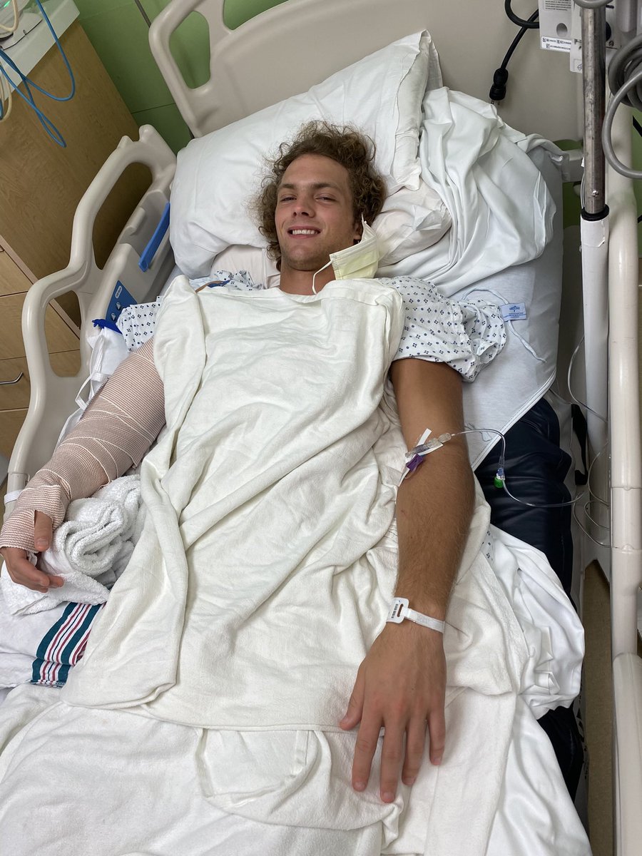 Whelp, in a few seconds the entire season ended. Had a successful surgery over the weekend and now begins the road to recovery. Not sure what the future holds for football. Thanks to everyone for the thoughts and prayers❤️❤️