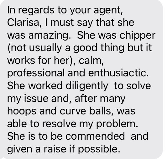 Serve Customer First week! Carrissa offered her customer outstanding service. #lifeatatt #winas1fam #eblock #guinningtogeather <a href="/LifeAtATT/">Life at AT&T</a> <a href="/Eblockculture/">E-Block Culture Family</a> <a href="/MTC_MSS/">MountainToCoast</a> <a href="/Valerie_m_cando/">Valerie M</a>