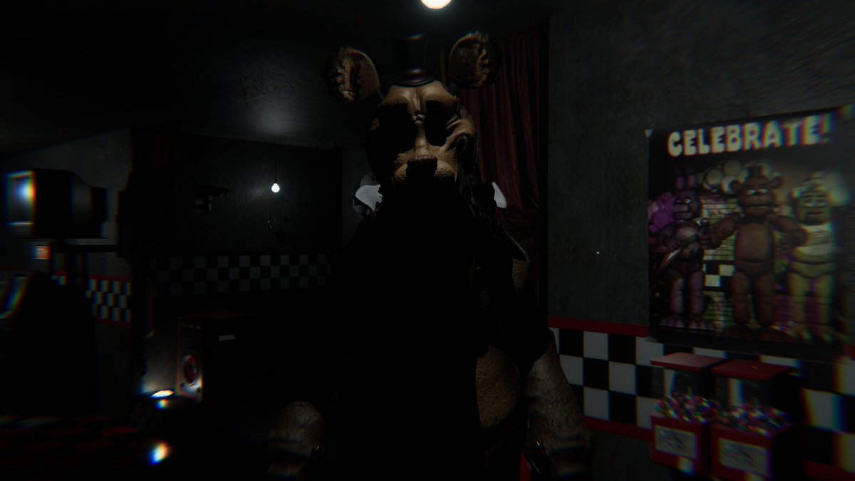 SovietPup's tweet photo. A photoshoot I did of a friend in a #fnafjrs avatar in VRChat. I think they turned out pretty well! (Avatar made by .Rock. in VRChat)
#FNAF #VRChat #HAPPYHALLOWEEN https://t.co/kxOlca8b5L