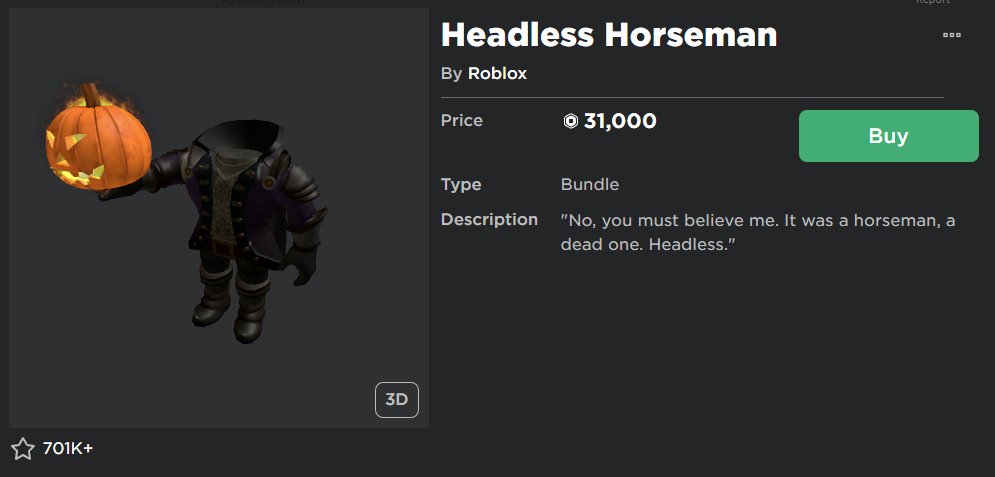 Headless Horseman's New Head - Roblox