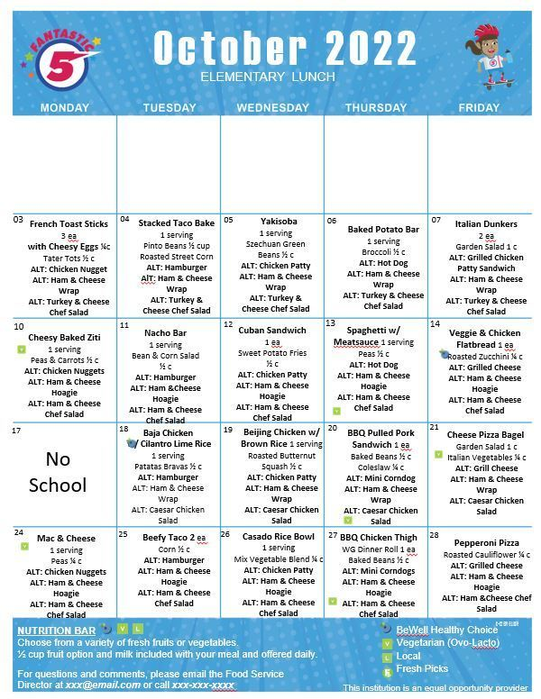 nashvillesd's tweet photo. October Menu for Lunch and Breakfast https://t.co/FxITrEBLo6