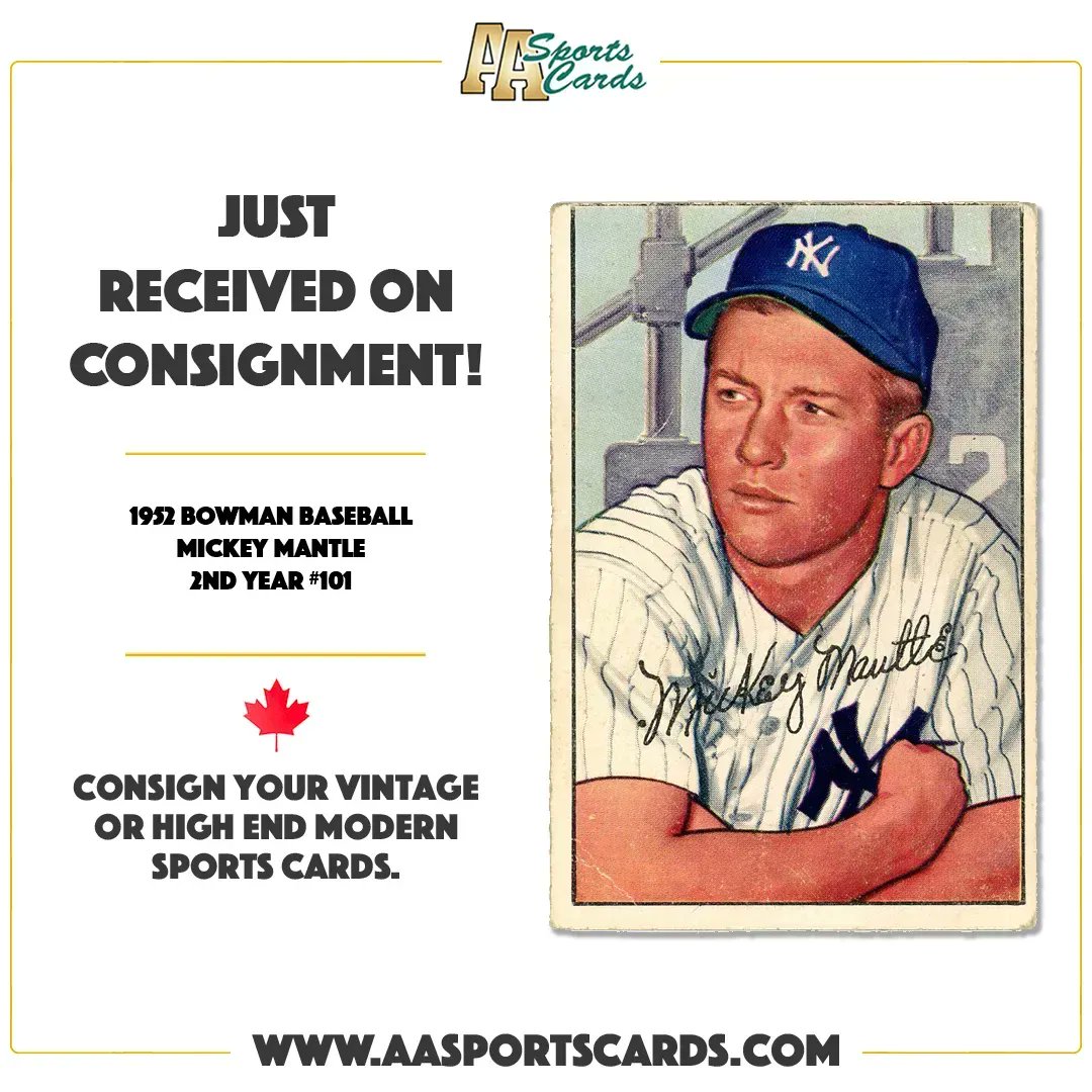 1952 Topps Mickey Mantle Card - AASportscards Hockey Cards Vancouver