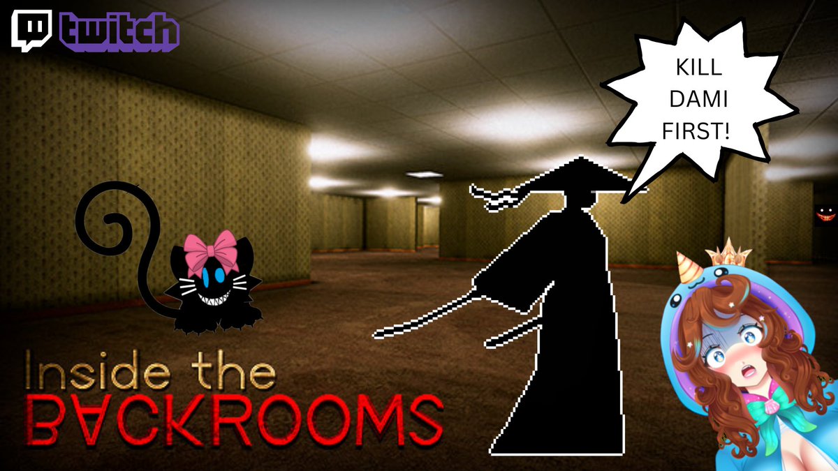 Tonight <a href="/NarwhalQueenLis/">Lisjustice🦄🐳Vtuber</a>  @dami_notrobot and I will be playing Inside the Backrooms over at twitch.tv/lisjustice