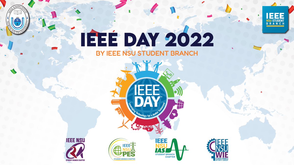 ieeensusb's tweet photo. IEEE NSU Student Branch is celebrating the IEEE Day of this year with a series of events that reflects the theme of IEEE DAY, "Leveraging Technology for a Better Tomorrow."
#ieeeday2022
#IEEEDay
#ieee
#Insb https://t.co/c4rT4NTF6z