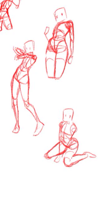 ポーズ練習今日はポーズ素体を描いていました('ω`)定期的に描かないと人体描けなくなりそうという不安が… 