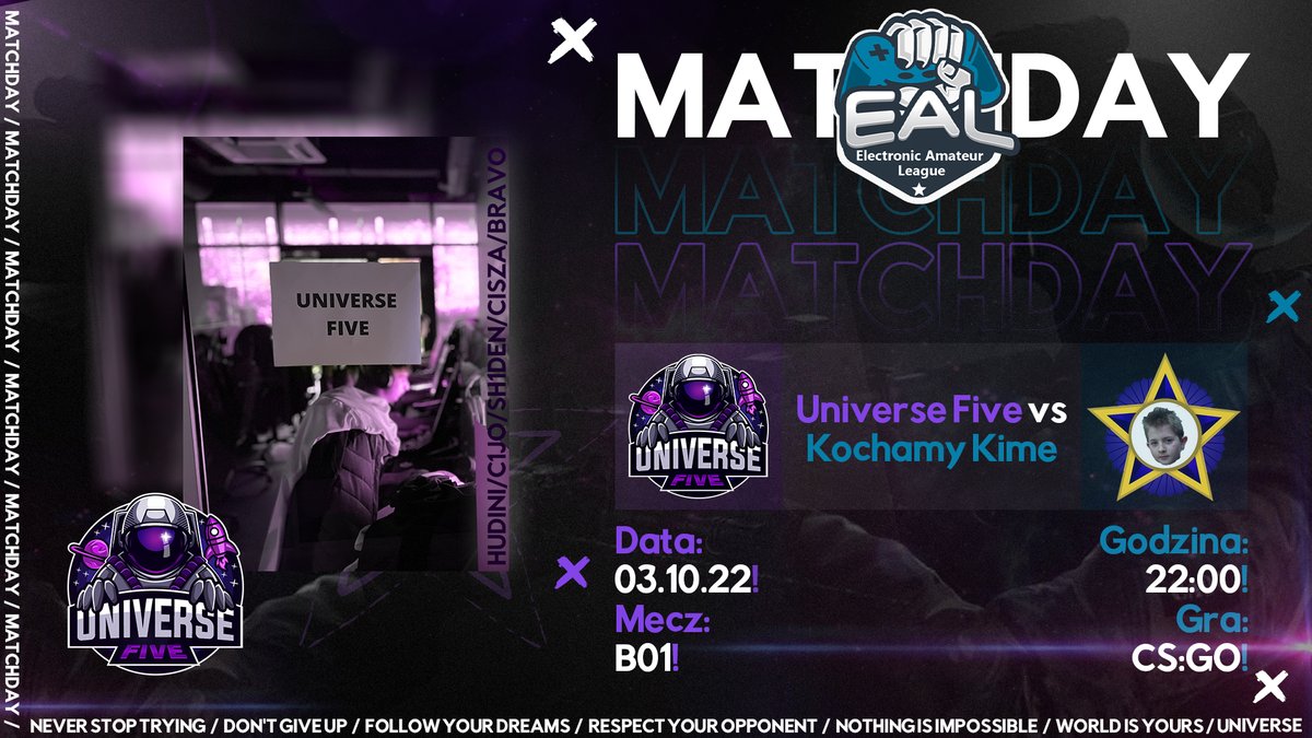 Universe Five - Organizacja esportowa tweet media