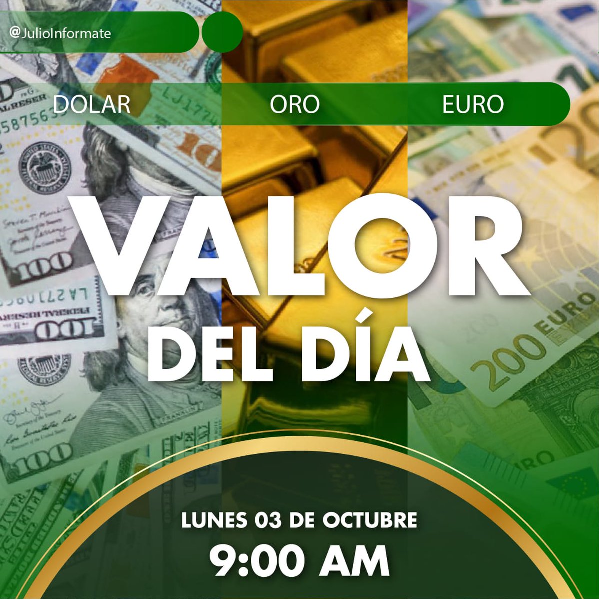 JulioInformate's tweet photo. #Dólar💵 = 8,20 Bs⏫ Monto Oficial del BCV
8,31 Bs⏫ Promedio del Mercado Paralelo. 

#Euro💶 = 8,05 Bs⏫ Monto Oficial del BCV.
8,48 Bs⏬ Promedio del Mercado Paralelo. 

#Oro🥇 = 10 Quilates/16,15 $. 14 Quilates/24,31 $. 18 Quilates/34,65 $. LEY 900/42,76 $.

(Valores públicos) https://t.co/nZ0MoSpKFu