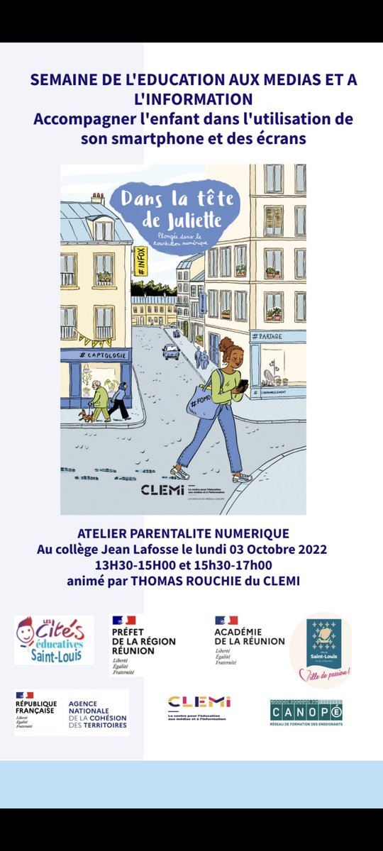 IenStLouis's tweet photo. Jour 1 de la semaine #EMI dans la #citeeducative de Saint-Louis a👉 formation #webradio et atelier de #parentalité #numérique au programme par @LeCLEMI et @reseau_canope.
@ThomasRouchie
@amaurer974
@clemi974
@canope_974
@DraneLaReunion https://t.co/2VjErwIZit