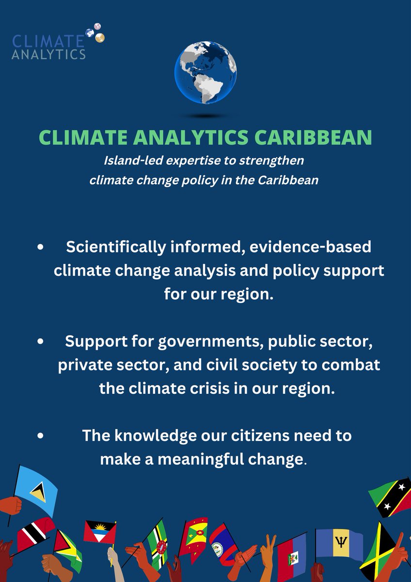 CA_Caribbean's tweet photo. Climate Analytics #Caribbean is here! We augment the scientifically informed, knowledge-based resources which Small Island Developing States #SIDS and Least Developed Countries #LDC in the region require to effectively counter the effects of #ClimateChange
🏝️💪🏾
Follow and share! https://t.co/rWOwy2Yx2A