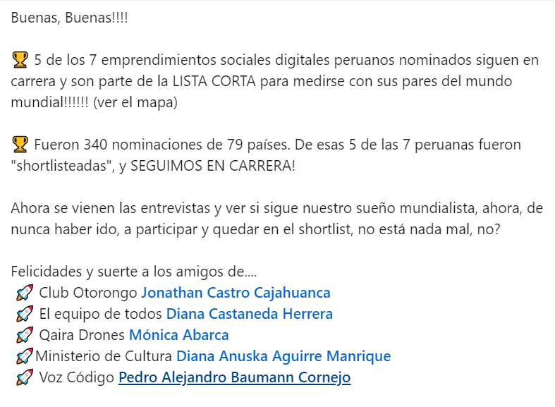 marayareloaded's tweet photo. Seguimos en carrera en el mundial del emprendimiento social digital! VAMOS Perú!! Muchas vibras para las entrevistas a nuestros representantes!!! @WSAoffice
https://t.co/N9Fs9mDP9L https://t.co/6i8vSLUUQ8