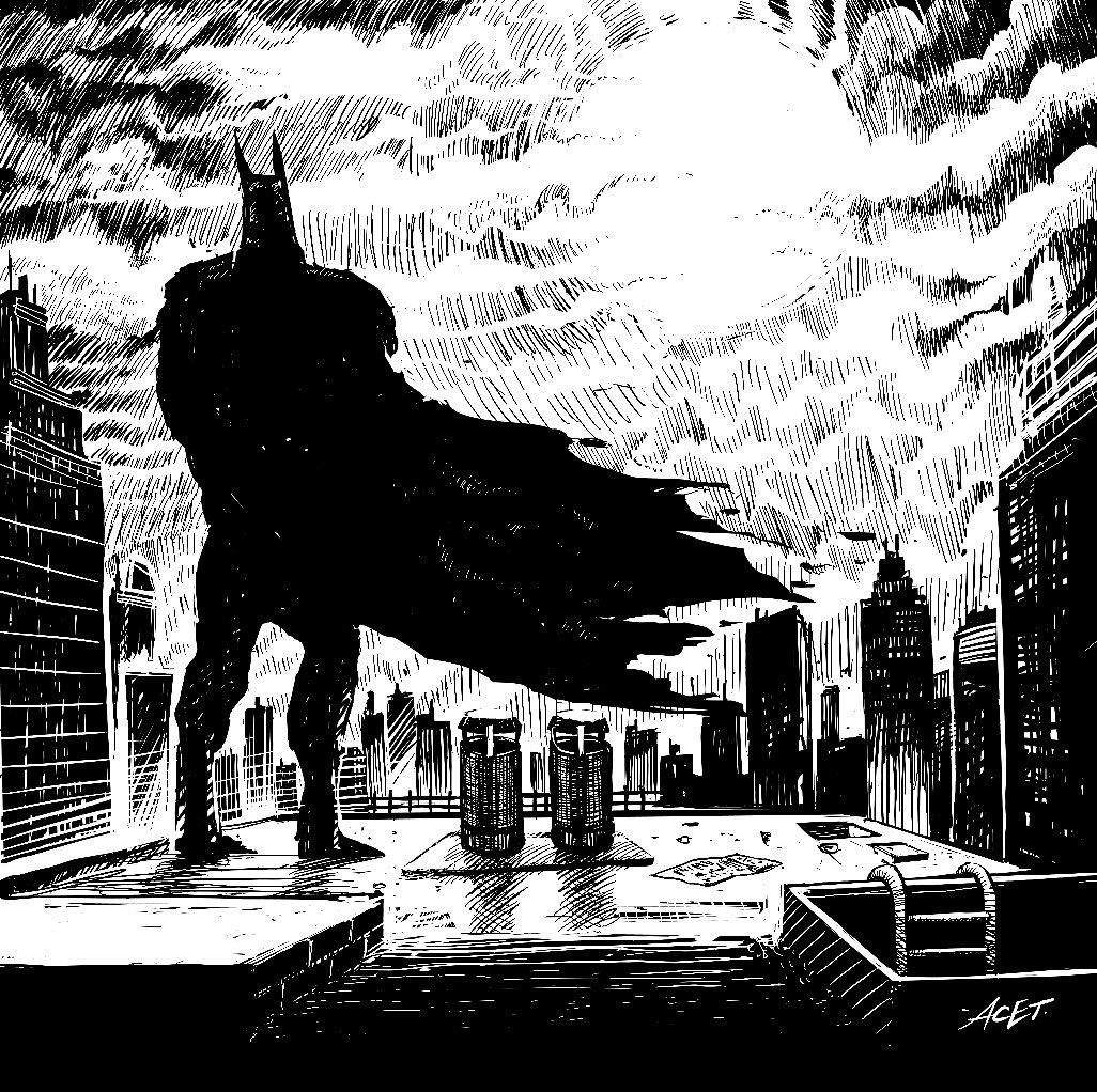 acet_1's tweet photo. Inktober 3. BAT …. Top of gotham , shadow in the dark …. #batman #inktober ⁦@inktober⁩ #ink #procreate #gothamcity #drawing #fanart #inktober2022 https://t.co/1BrTGlOgHl