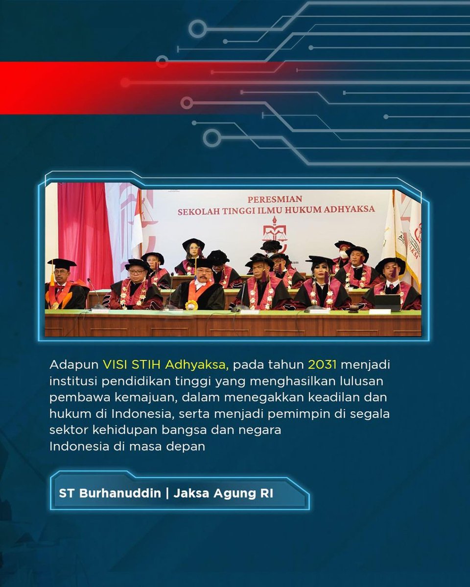 jaksapedia's tweet photo. Komitmen Korps Adhyaksa dlm mengedukasi masyarakat akan ilmu hukum ditunjukkan dgn mendirikan Sekolah Tinggi Ilmu Hukum Adhyaksa. JA @ST_Burhanuddin pun turun langsung dlm meresmikan sekolah tsb. Smga STIH bisa mencetak generasi unggul yg bisa membawa kemajuan dlm penegakan hukum https://t.co/hK4lsMTK9W
