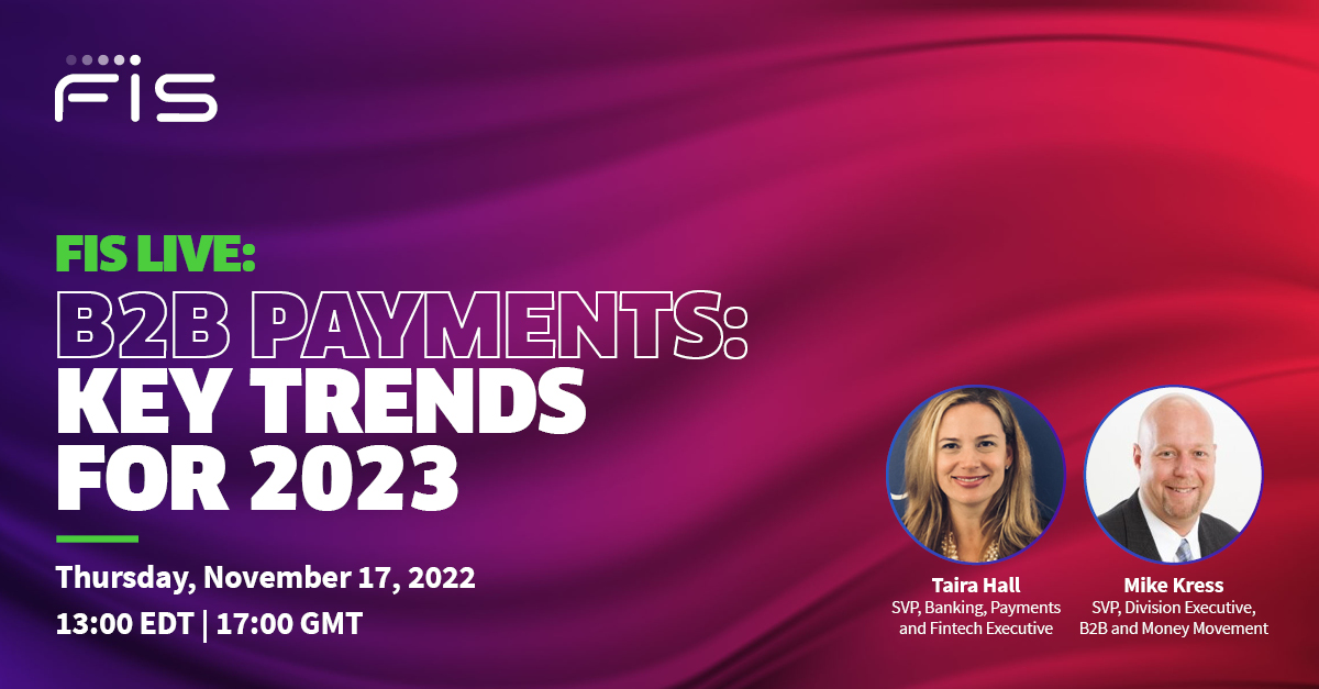 We are very excited to announce that FIS' Mike Kresse and Taira Hall will be hosting a special edition LinkedIn Live event on November 17th. 

Join by clicking this link: spr.ly/6016Mjjse