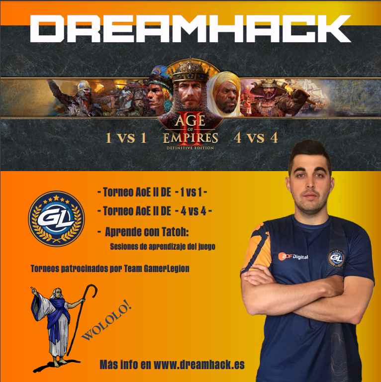 tatohaoe's tweet photo. Vamos a tener Torneo de AoE II en la Parte LAN de la Dreamhack Valencia!! 

Voy a sortear dos entradas LAN, para entrar en el sorteo tenéis que seguirnos a @GamerLegion @tatohaoe y darle retweet! 

Más info en https://t.co/Ana20FDCWC https://t.co/qrESvdXIVt