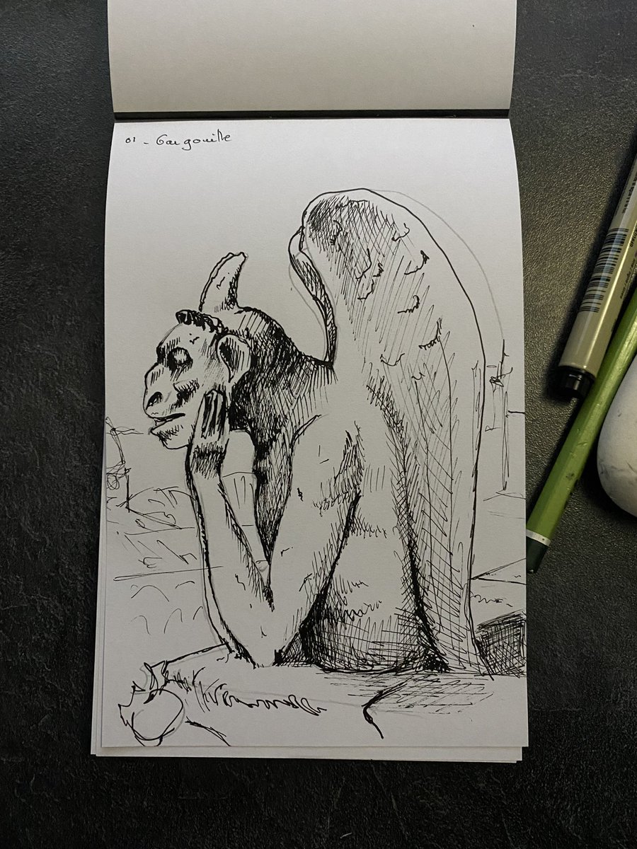 Nolw4's tweet photo. #inktober2022 jour 01 gargouille https://t.co/TZImH4pXcK