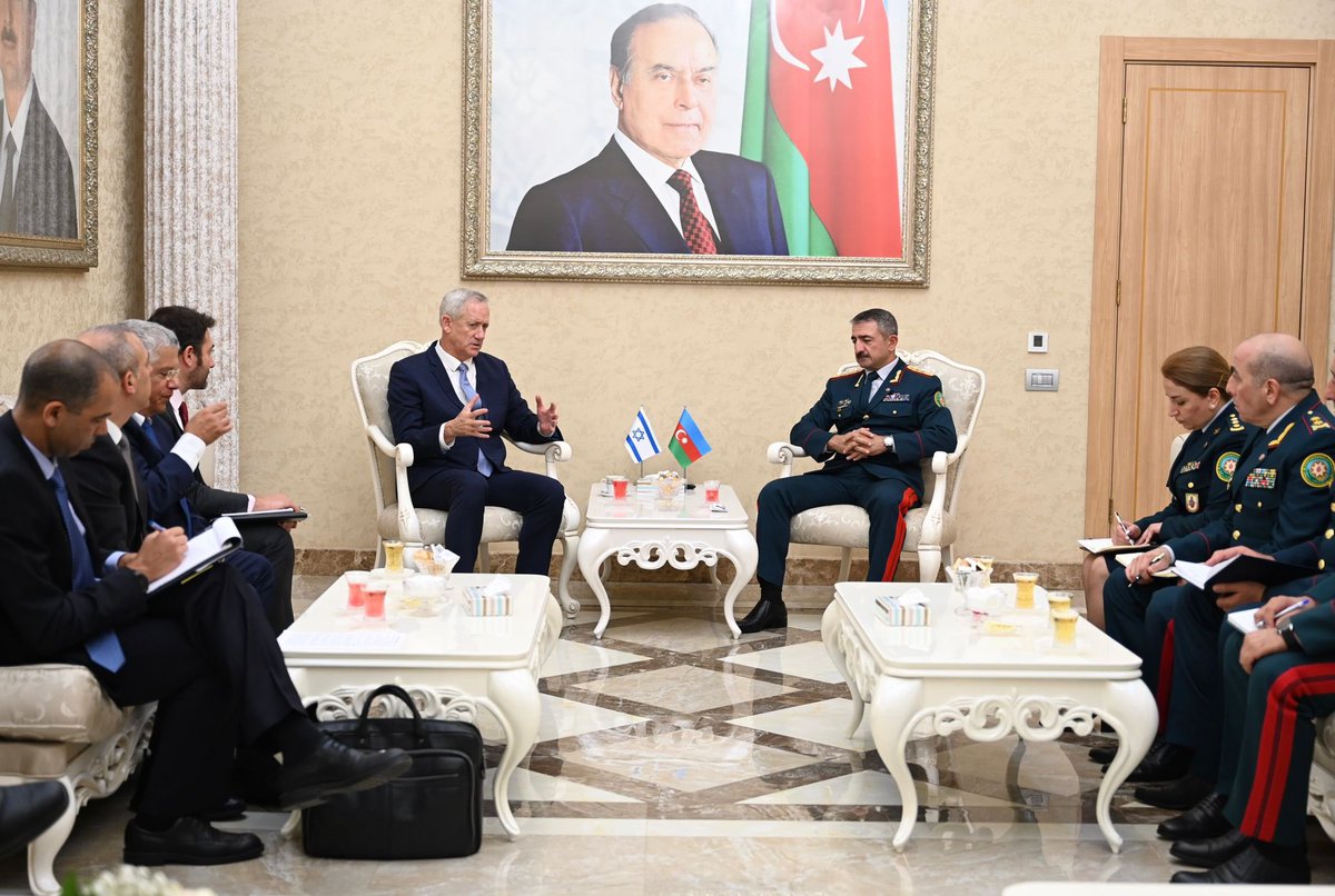 gantzbe's tweet photo. I have just completed an official visit to the Republic of Azerbaijan. I was honored to meet with the President of Azerbaijan, Ilham Aliyev @presidentaz for a discussion on the important strategic relations between our countries. https://t.co/lkLqjo1d2k