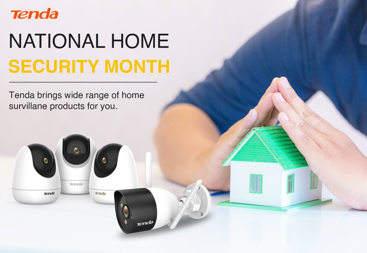 #NationalHomeSecurityMonth
Tenda brings you the wide range of Home CCTV products to protect your home, places and things that you care the most.

#TendaUK #Tenda #Tendatech #SecurityCamera #technology #followme #smarthomesystem #surveillancecamera
#NHSM2022 #HomeSecurity #October