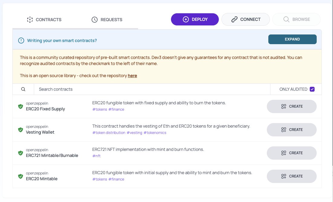 🚀 Deploy battle-tested contracts built by trusted providers like <a href="/OpenZeppelin/">OpenZeppelin</a> 

✅ Check the "Only Audited" box and work with high-quality, verified code!

🏛 Our audited library has staple smart contracts, including tokens, #NFTs, governance, ...

#web3 #blockchain #metaverse