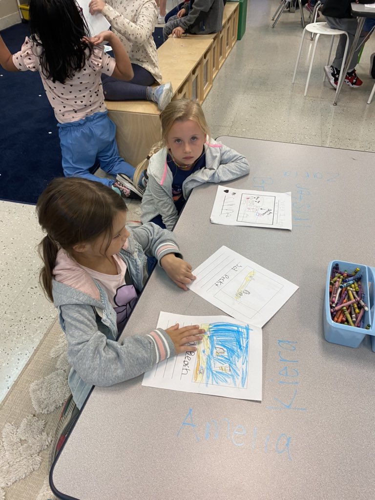 Small moments writing celebration with our friends in <a href="/MissBruns1st/">Laura Bruns</a>! <a href="/Creeksidetweet/">Creekside ECS</a> #NeedToSucceedCECS #WEareLakota
