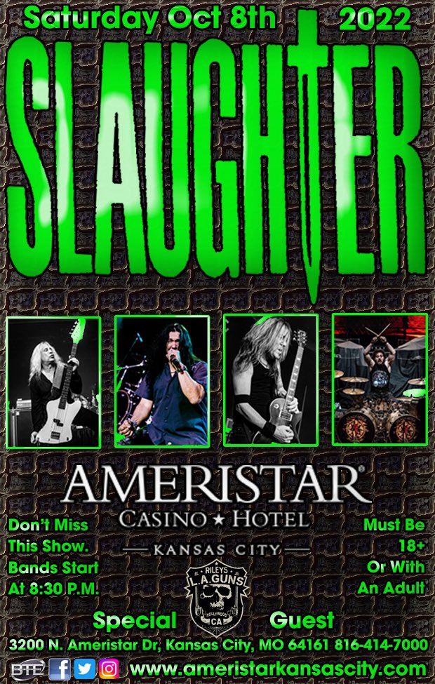 Mark Slaughter (@markslaughter33) on Twitter photo Concert Reminder
When: This Saturday Oct 8th 2022
Where: Kansas City, MO
<a href="/AmeristarKC/">Ameristar Kansas City</a>
#MarkSlaughter #Slaughter #UpAllNight #FlyToTheAngels #MadAboutYou #ErnieBallStrings #PickGuyGuitarPicks #CarlinoGuitars #FuTone #MorleyPedals #PariahPickups
#KemperAmps
#GodinGuitars Concert Reminder
When: This Saturday Oct 8th 2022
Where: Kansas City, MO
<a href="/AmeristarKC/">Ameristar Kansas City</a>
#MarkSlaughter #Slaughter #UpAllNight #FlyToTheAngels #MadAboutYou #ErnieBallStrings #PickGuyGuitarPicks #CarlinoGuitars #FuTone #MorleyPedals #PariahPickups
#KemperAmps
#GodinGuitars