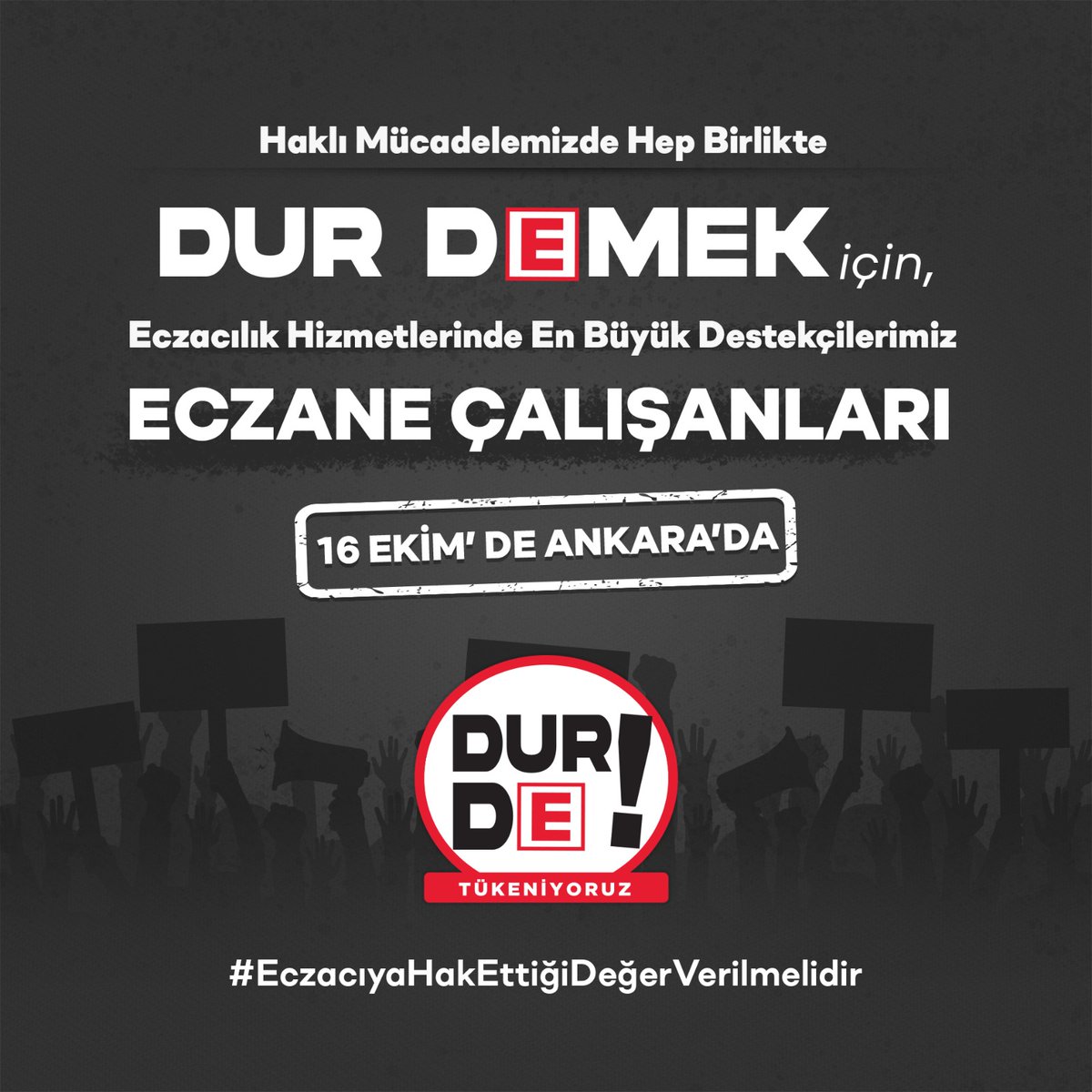 famancak's tweet photo. 16 Ekim Pazar Günü 
#BüyükEczacıMitingi'nde,
Mesleğimizin Yok Sayılmasına Dur Demek için ANKARA'dayız.
#EczacıyaHakEttiğiDeğerVerilmelidir https://t.co/uHnxhh7DdY