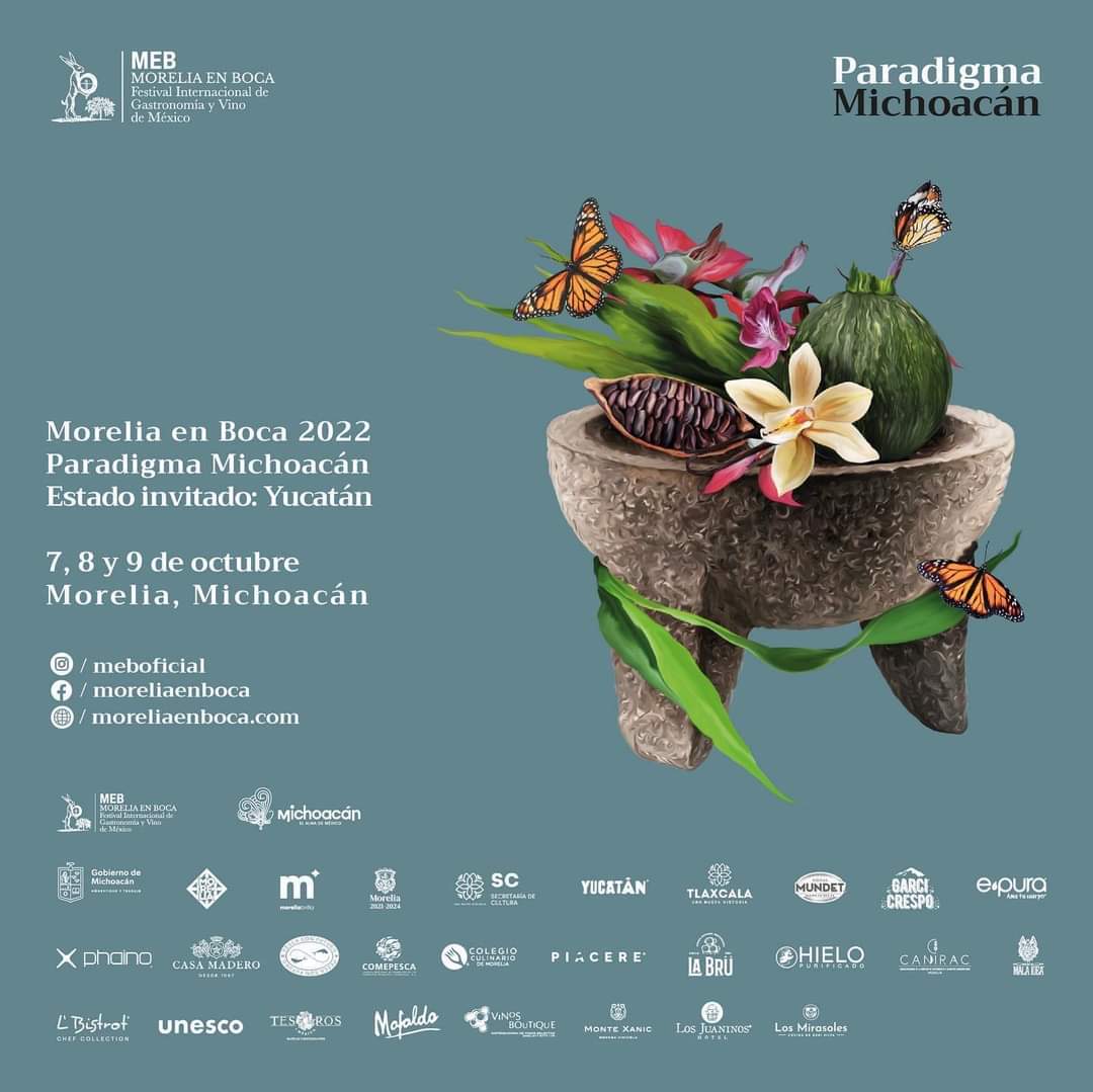 Michoacan's tweet photo. "Morelia en Boca"
Festival Internacional de Gastronomía y Vino.
Este fin de semana en el Centro de Convenciones de Morelia. ¡¡¡NO SE LO PUEDEN PERDER!!!
#Michoacán 🛣️ ✈️
#elAlmadeMéxico 🦋
#México 🇲🇽
#MoreliaEnBoca https://t.co/419Z9tTim9