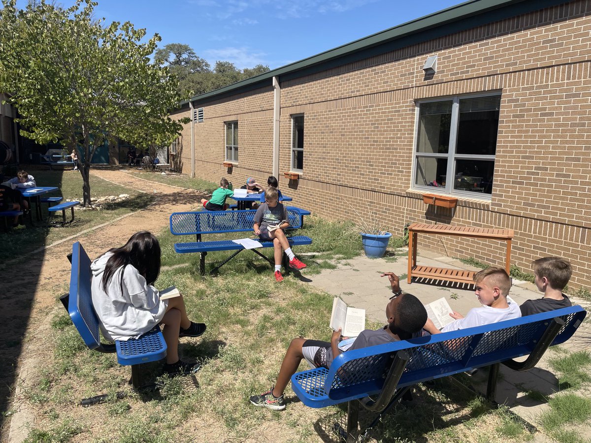 Nothing better than reading on a beautiful day. #OurLMS