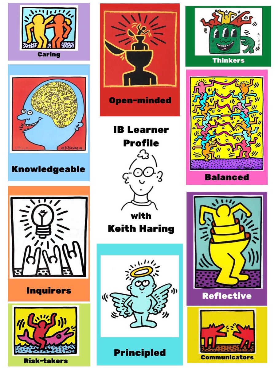 Greetings from my new home, Luxembourg 🇱🇺👋 Made little posters to help explain the IB Learner profiles at school. Often use Keith’s work in the art room as it is so accessible #iteachart #internationalteaching #keithharing <a href="/ISLuxembourg/">ISL Luxembourg</a>