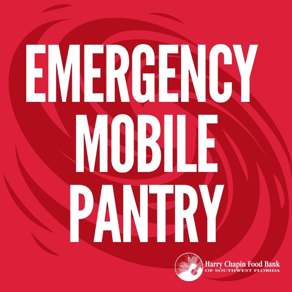 Harry Chapin Food Bank Emergency Hurricane Distribution update: Tuesday thru Friday Oct 4 thru Oct 7 Cape Coral Elementary 4519 Vincennes Blvd, Cape Coral, FL 33904 10 a.m. - 12noon We will be distributing prepacked: Bottled Water Ready to Eat Meals (MRE's) Fresh Produce