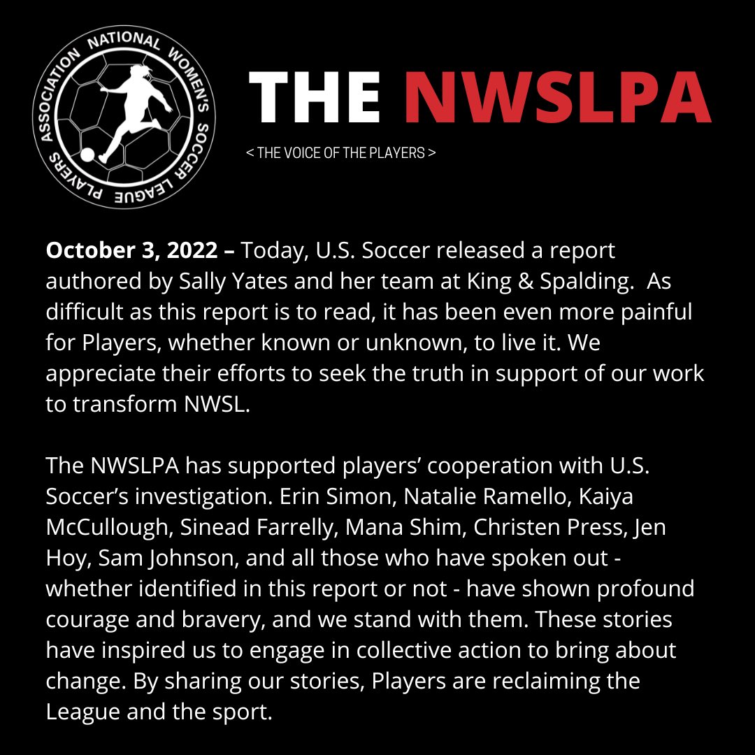 A statement from the NWSLPA.