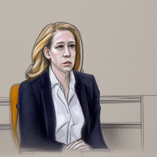 you're not allowed to take screenshots of online district court proceedings in california, so i used stable diffusion to give you a sense of what elizabeth holmes looked like during today's brief zoom hearing.