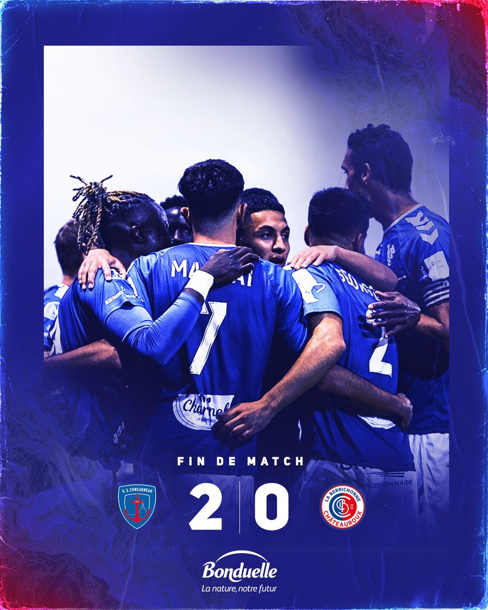USConcarneau's tweet photo. [#USCLBC] 2️⃣-0️⃣ │ ⏱ 90+4'

𝗩𝗜𝗖𝗧𝗢𝗜𝗥𝗘 ! 🔥

Nouveau succès à la maison après un match plein de l'ensemble de l'équipe ! 𝗕𝗿𝗮𝘃𝗼 𝗹𝗲𝘀 𝗴��𝗿𝘀 👏🏻 https://t.co/StApkA7F6H