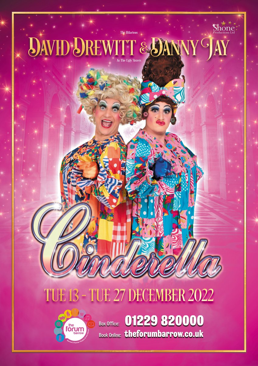 Cinderella - Cast Announcement
<a href="/theforumbarrow/">The forum Barrow</a> 
13th Until 27th December 2022 
BOOK NOW - bit.ly/3RyqYg2
⭐ Laura Anderson
⭐ Rollo
⭐ Isobel Rose Proctor
⭐ David Drewitt &amp; Danny Jay
⭐ Tyler Sargent
⭐ Tom Sentia