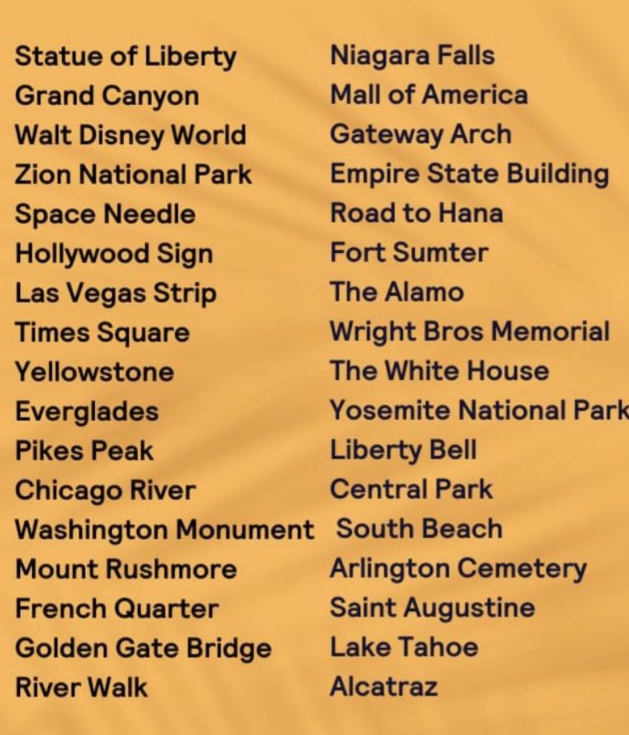 joncoopertweets's tweet photo. JUST FOR FUN: How many of these places have you visited? 
(For me, it’s 15.) https://t.co/uU4QeKlqmx