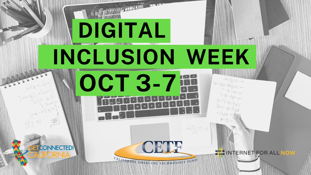 net4allnow's tweet photo. Happy #DigitalInclusion Week! Follow CETF #net4allNOW and #GetConnectedCA on Facebook and Twitter. Close the #DigitalDivide. Subscribe #GetConnected newsletter https://t.co/B5LcqNlyTQ https://t.co/IzzJnWDHlo