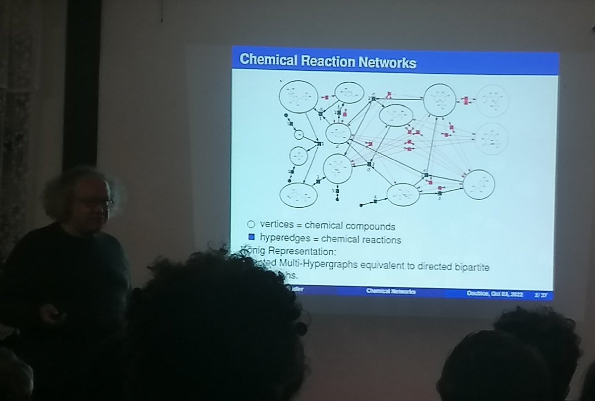 ulisses_rocha's tweet photo. First talk of the 18th #Herbstseminar in Bioinformatics organizing by the @UniLeipzig.

Prof. Peter Stadler talks about concepts to interconnect models of chemical reactions with reality.

#Bioinformatics #ecology #MicrobialEcologists https://t.co/X6bK4RwQPk
