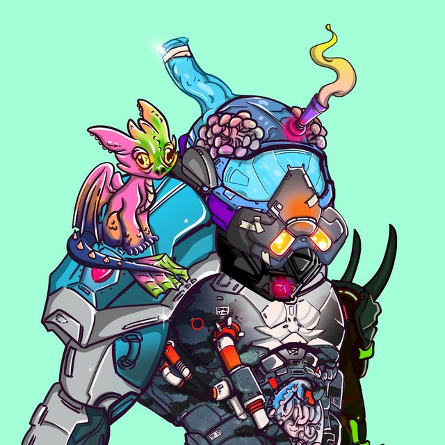 My first <a href="/BongHeadsNFT/">🥬️BongHeads - CyberBongs</a> CYBERBONG revealed, this so FCKN FIRE🔥