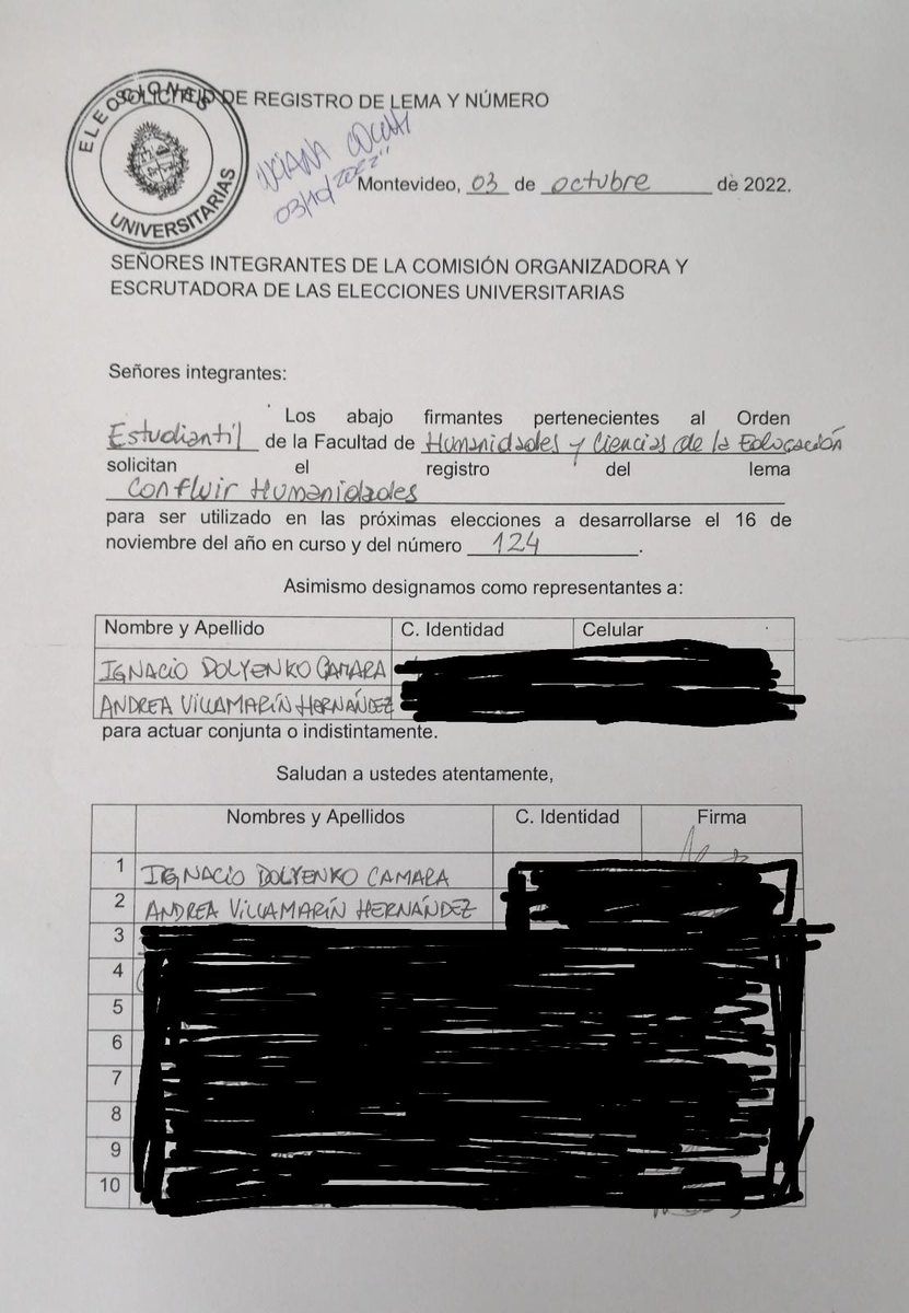 confluir_124's tweet photo. En el día de hoy, la lista quedó oficialmente registrada como lema. 
¡Agradecemos a todas las compañeras y compañeros por el apoyo!
#CEHCE #confluirhumanidades #humanidades #lista124 https://t.co/WR4iukWvIo