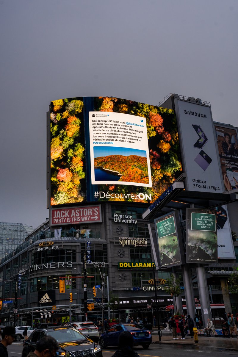 Vous voulez voir votre #TweetALAffiche? Partagez vos photos et expériences d’automne en Ontario à l’aide du mot-clic #DécouvrezON et vous pourriez voir votre gazouillis illuminer le GRAND écran!