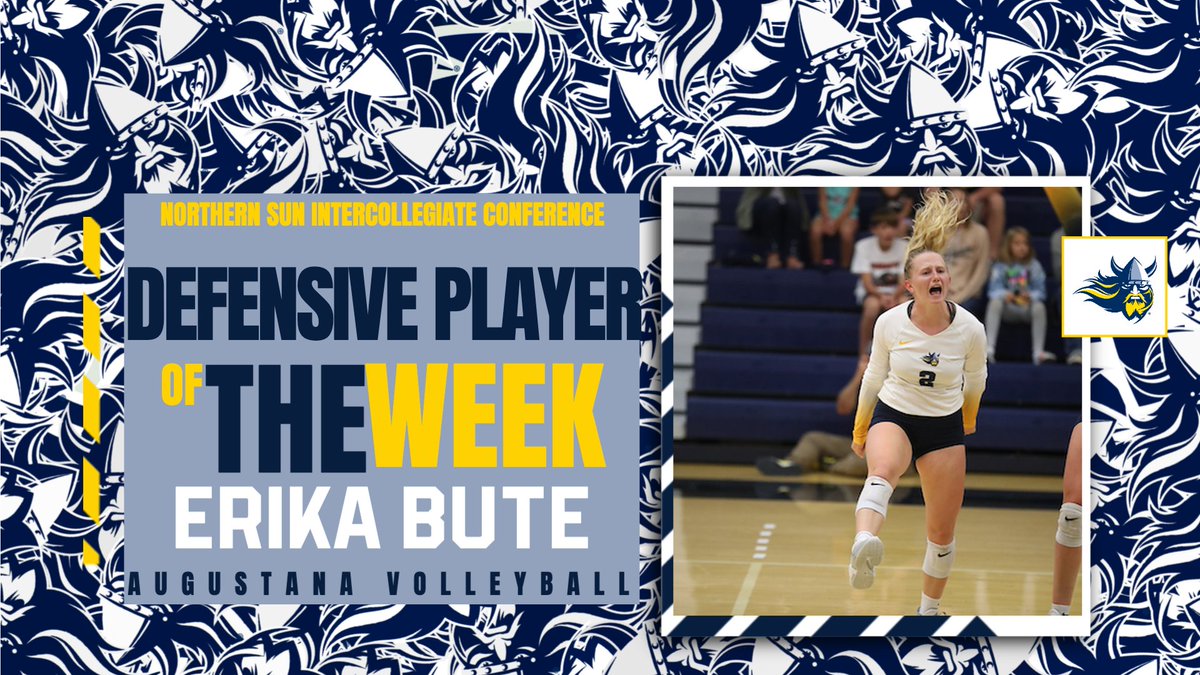 AugieVolleyball's tweet photo. That's ✌️ 

@Erika_Bute receives her second weekly honor from @NorthernSunConf ⚔️

Full Story ➡️ https://t.co/MBYihDYjCW

#FuelTheFire | #BuildingChampions https://t.co/xA0kv55bw3