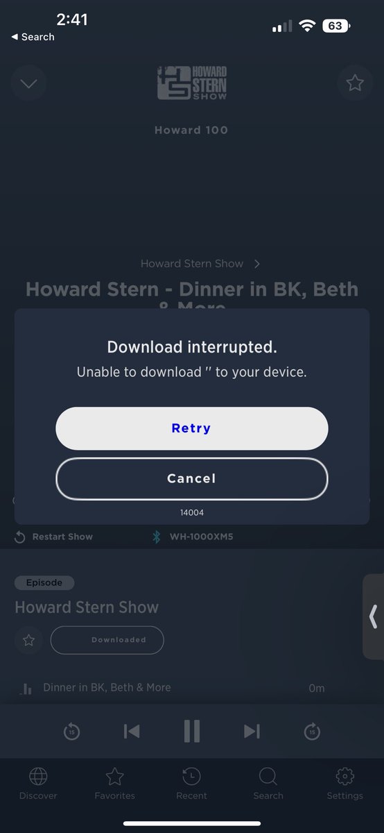 Hi <a href="/SIRIUSXM/">SiriusXM</a> <a href="/sternshow/">Stern Show</a> can you please fix your app? There are constant issues