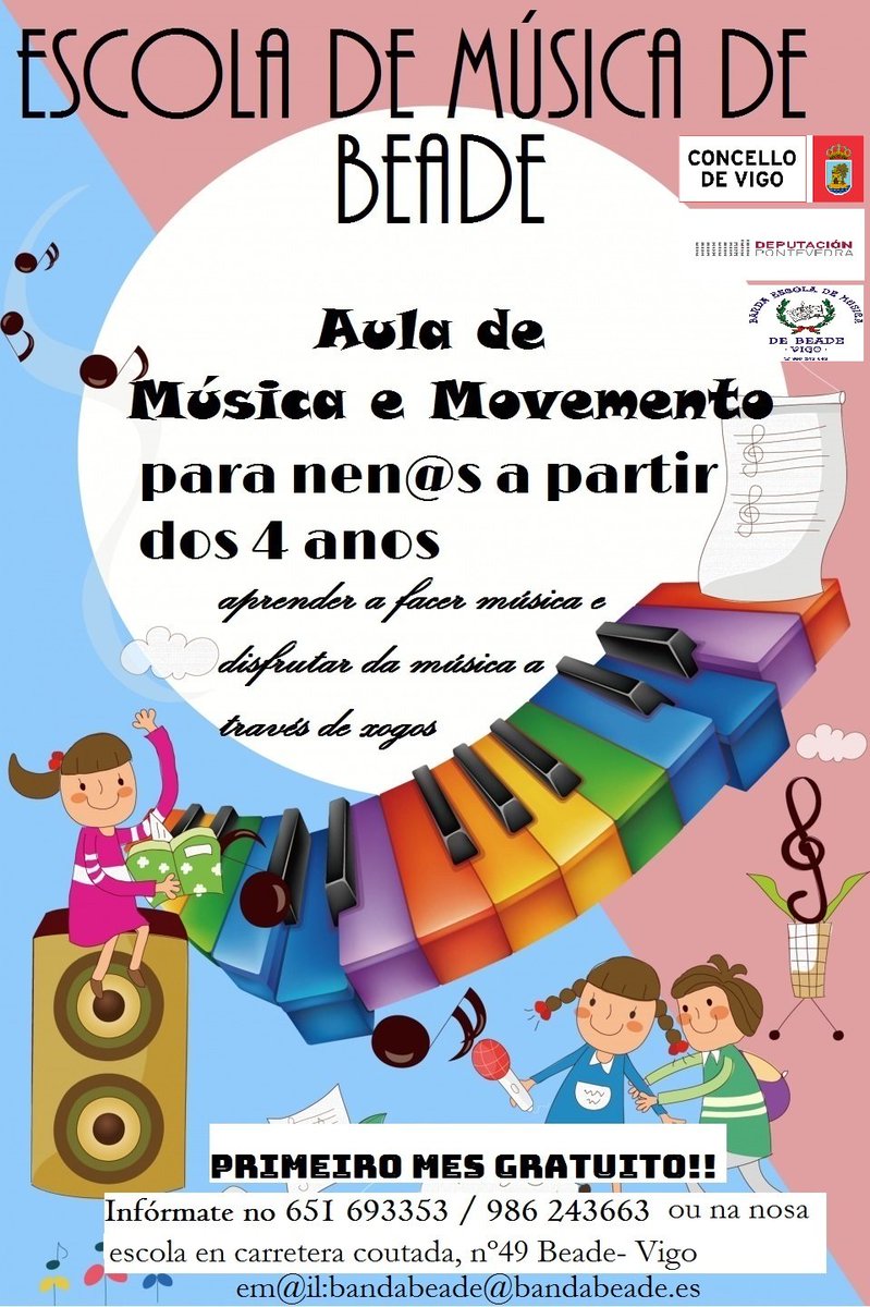 bandabeade's tweet photo. Mañá martes comezar o noso grupo de música e movemento. Aínda quedan plazas libres!
Chámanos sen compromiso! 📲 https://t.co/qwwyUjPPpN